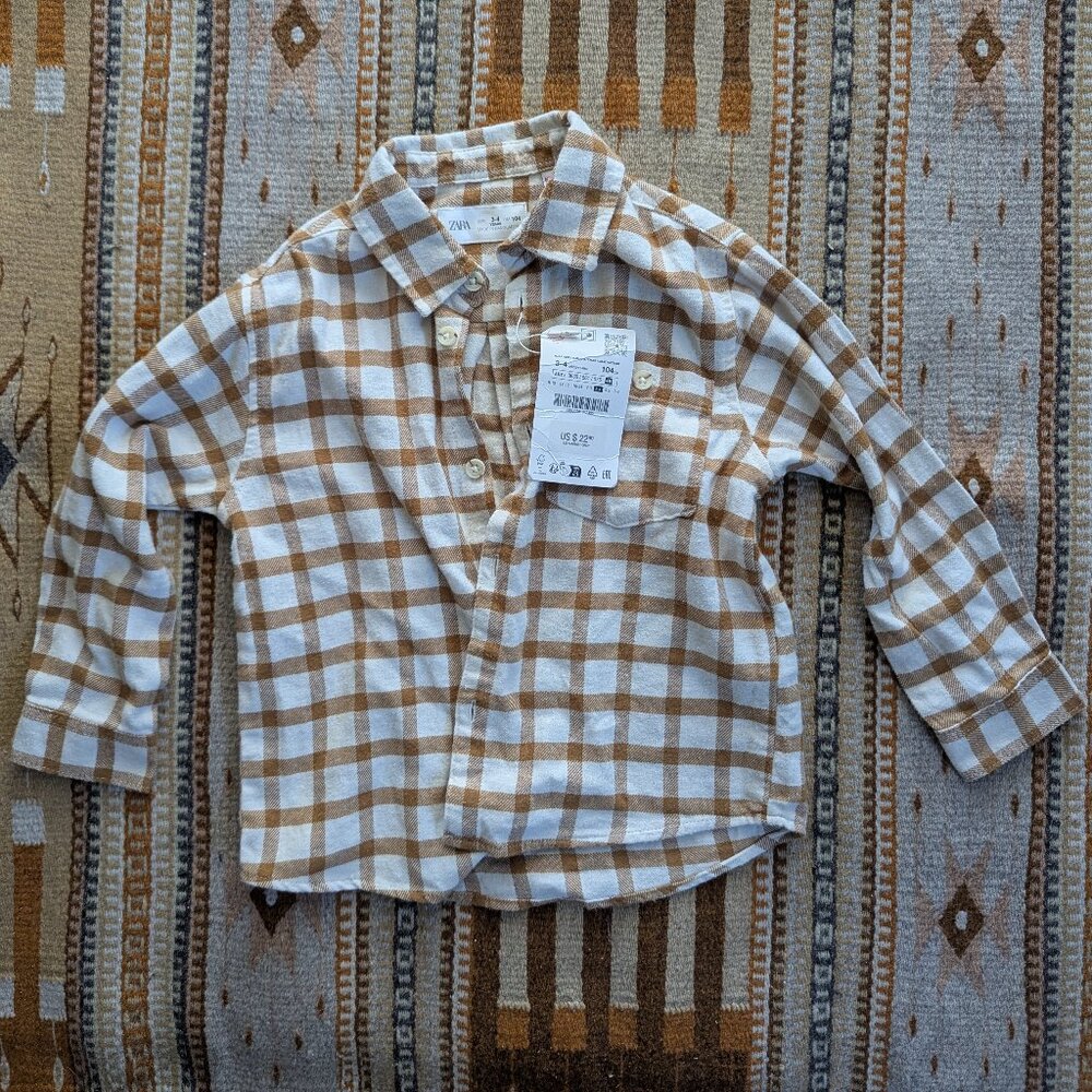 Zara 3-4T Flannel Long Sleeve Button Down
